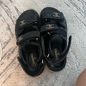 Chanel black sandals